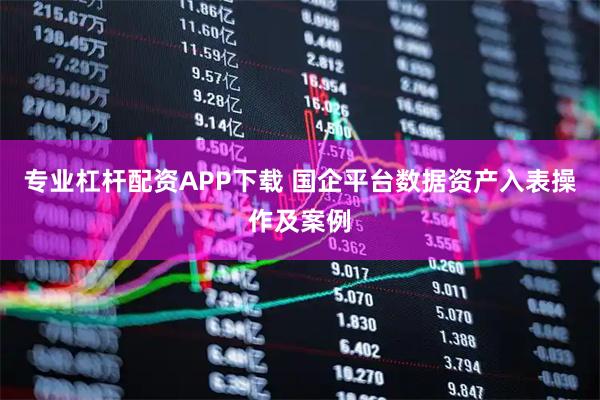 专业杠杆配资APP下载 国企平台数据资产入表操作及案例